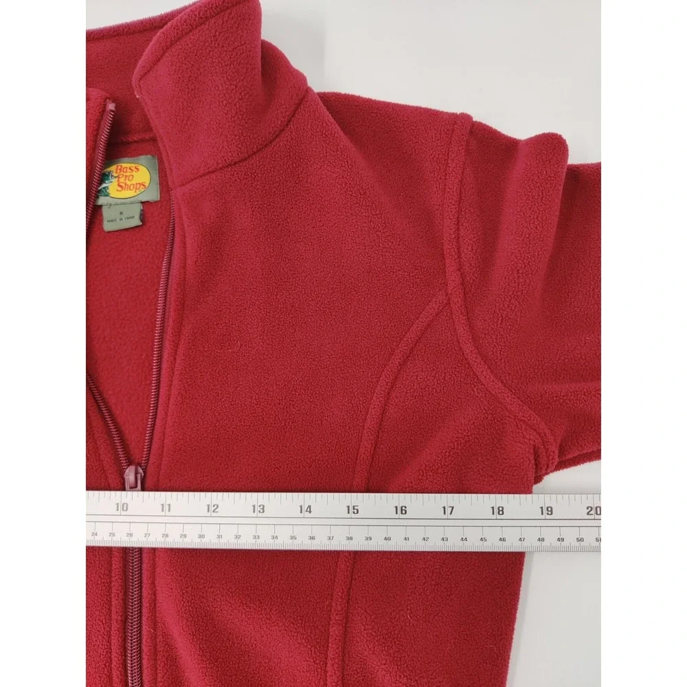 Bass Pro Shops Mens Full Zip Fleece Jacket Burgundy Red‎ Small
